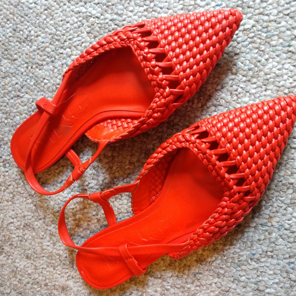 Mango Red Flats Breathable Loafers